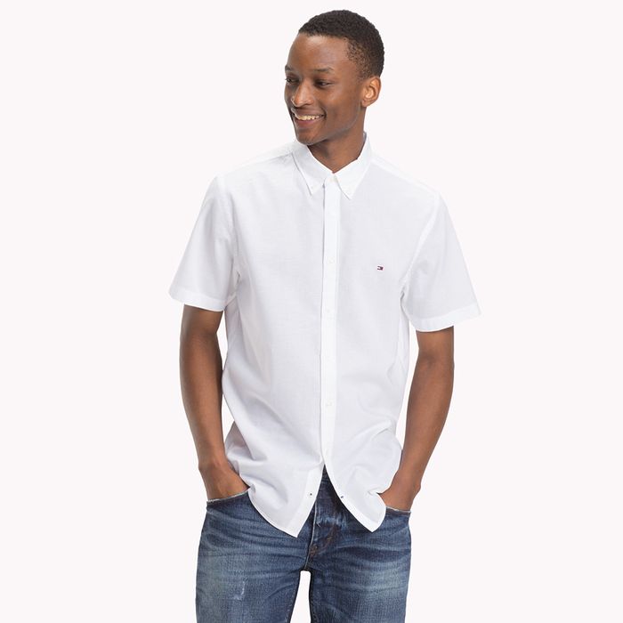 camisa de linho tommy hilfiger