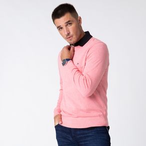 Tommy-Hilfiger-Sueter-De-Seda-E-Algodao-Organico-Rosa