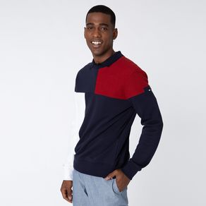 half zip moletom com capuz tommy hilfiger
