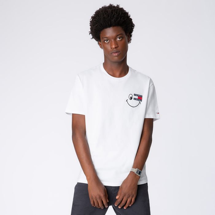 Camiseta T-shirt Tommy Hilfiger Flag Logo Branca